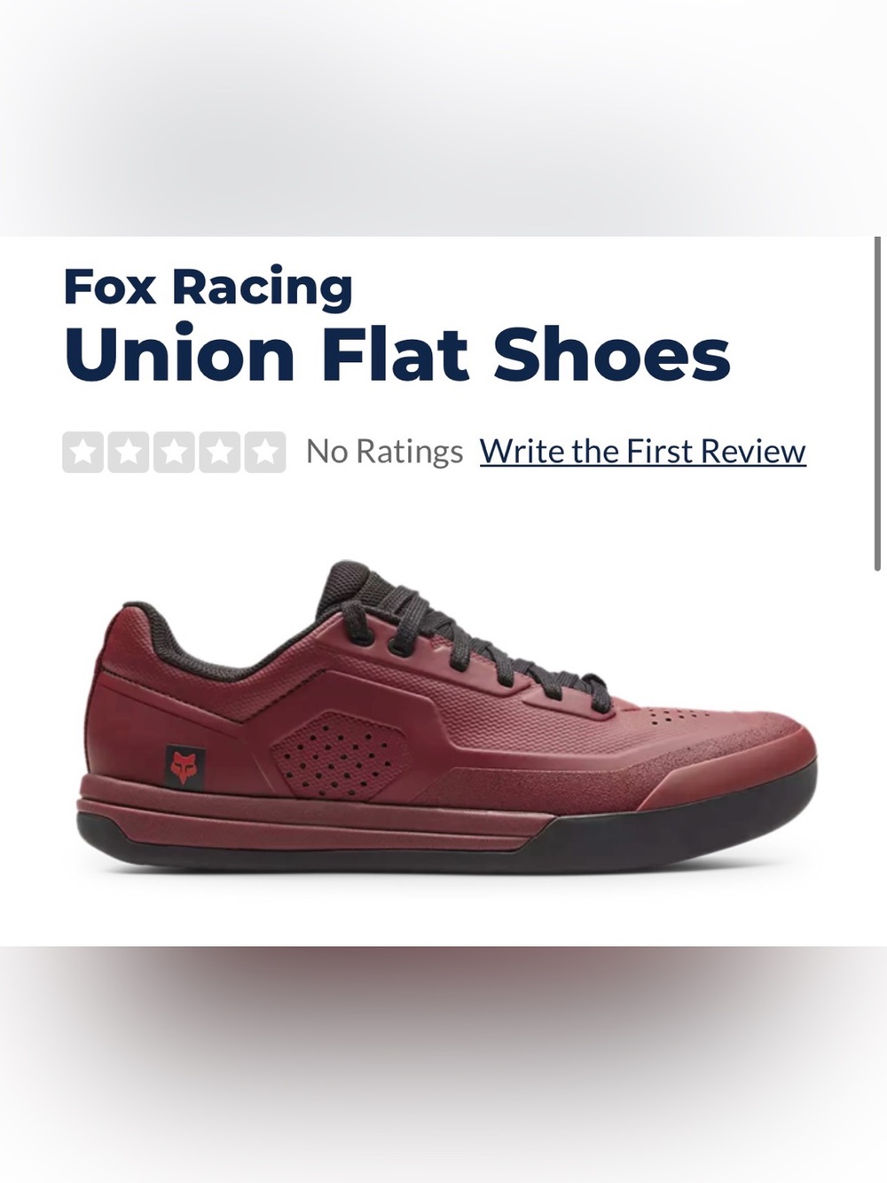 Fox Racing Union Flat Shoes. Mountain Bike. Mens 13 EU 47. Red